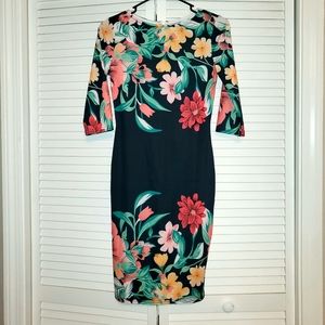 Navy Blue floral Bodycon dress